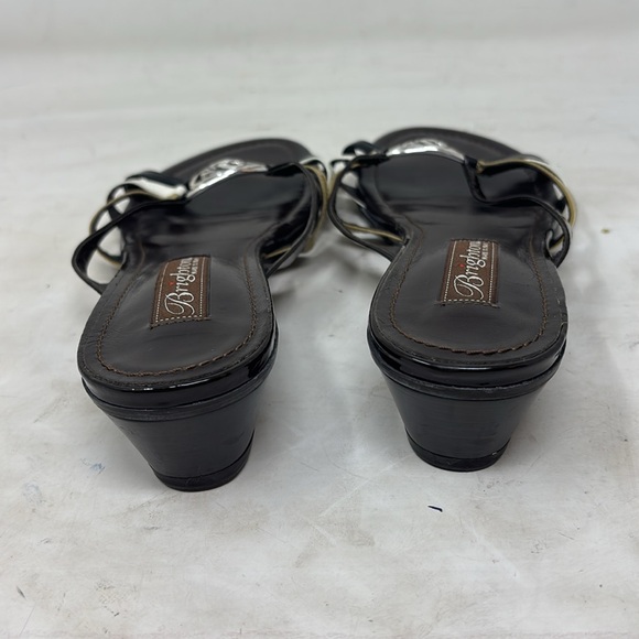 Brighton lebra leather slides with small heel - Picture 2 of 5